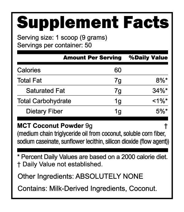 NutraBio MCT POWDER 50 Servings (1lb) Unflavored-