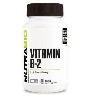 NutraBio Vitamin B-2 Riboflavin 120 Capsules