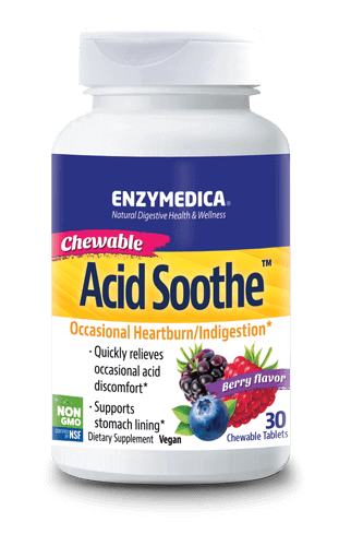 ENZYMEDICA ACID SOOTHE CHEWABLE 30 TABLETS BERRY