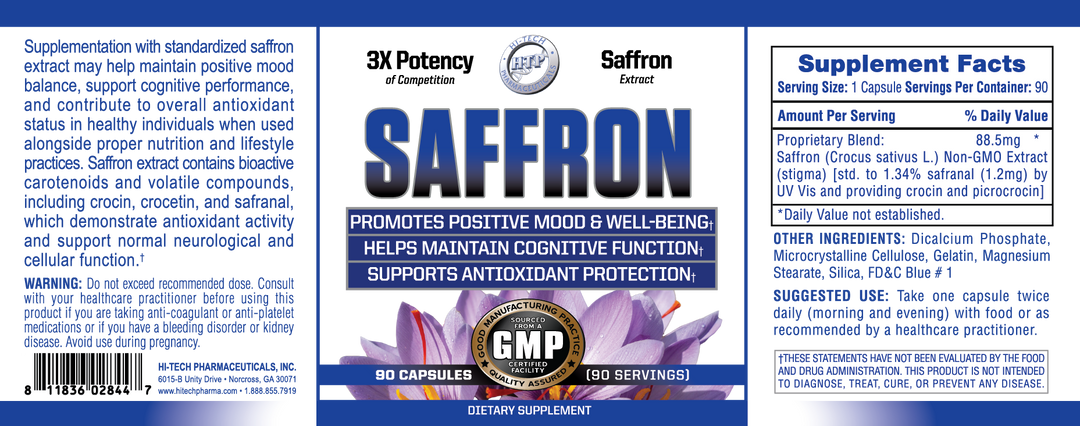Hi-Tech Pharmaceuticals - Saffron - 90 Capsules