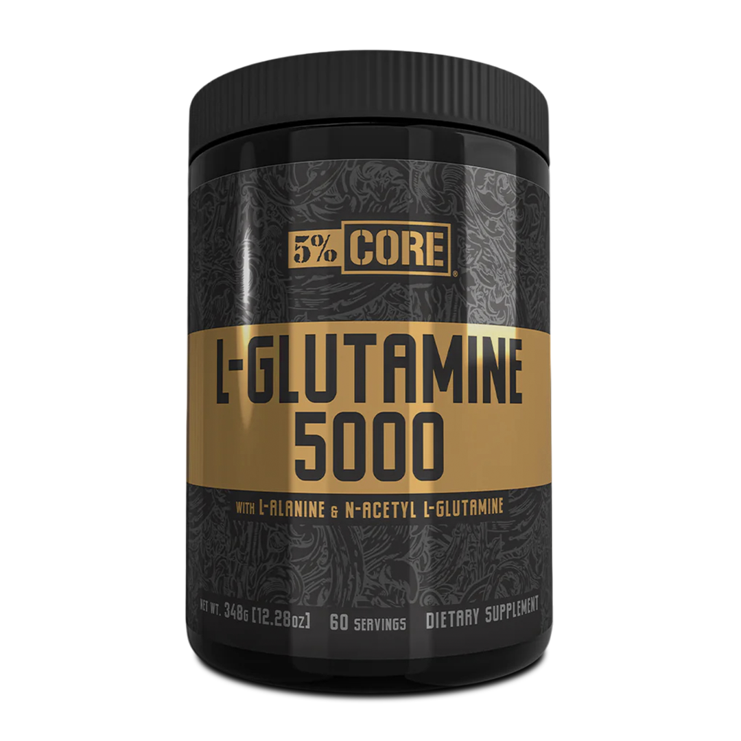 5% Core L-GLUTAMINE 5000 Unflavored 60 Servings Get Yok'd Nutrition 5% Core L-GLUTAMINE 5000 Unflavored 60 Servings Get Yok'd Nutrition