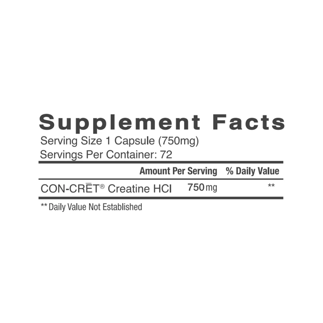 Con-Cret - Creatine HCL Capsules - 60 Capsules