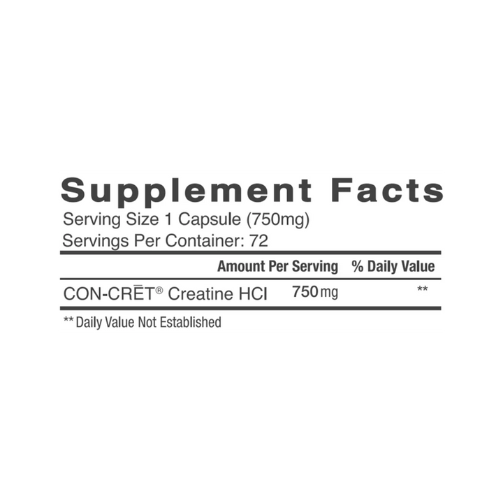 Con-Cret - Creatine HCL Capsules - 60 Capsules