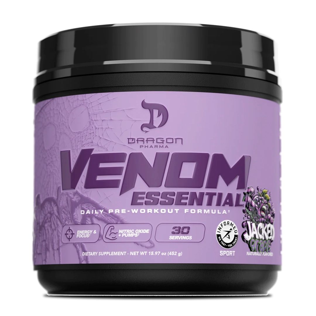 Dragon Pharma Venom Essential, Jacked Grape, 30 Servings