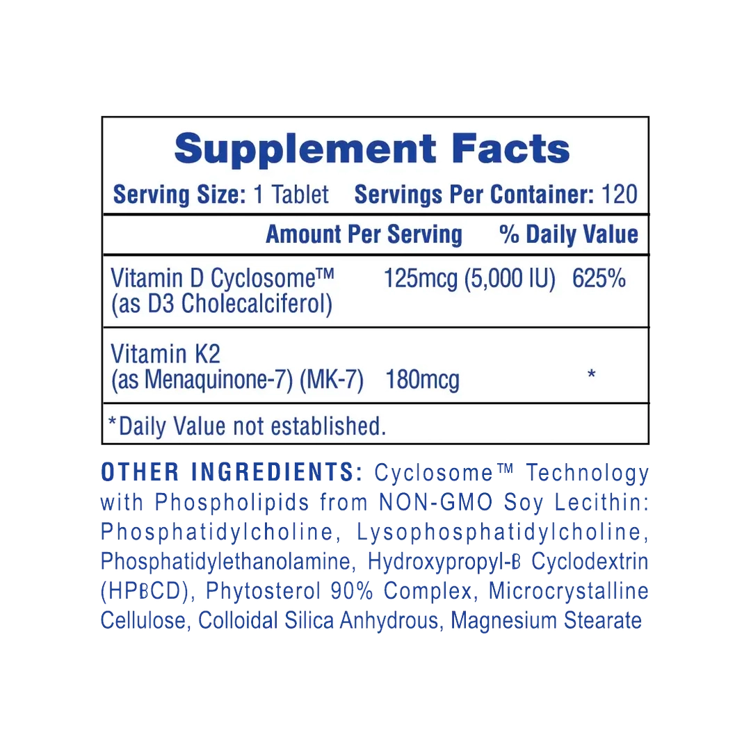 Hi-Tech Pharmaeuticals - Mega Vitamin D3+K2 - 120 Tablets