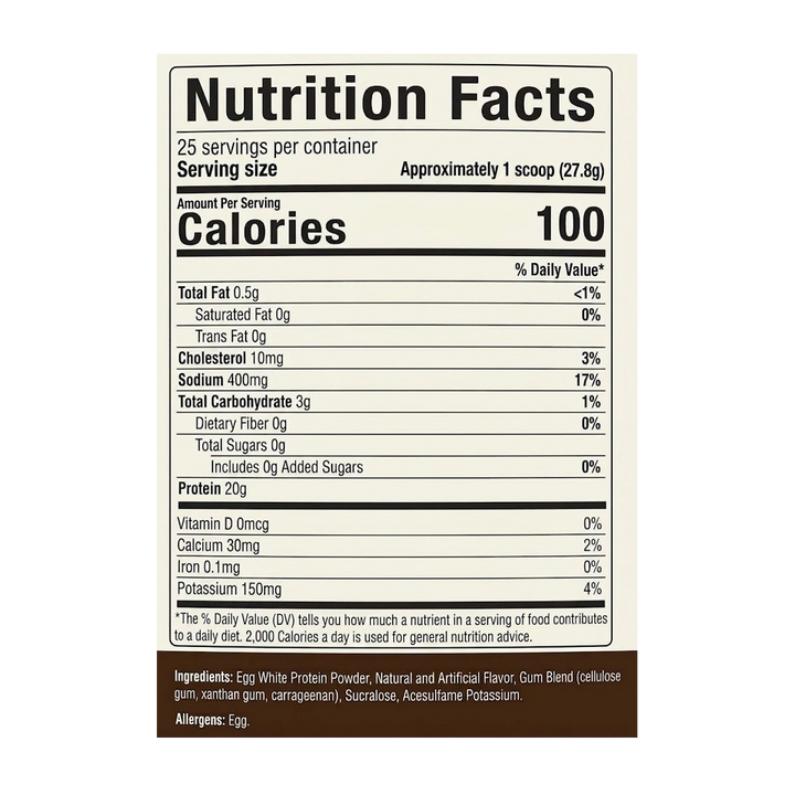 huevo - 100% Egg White Protein Powder