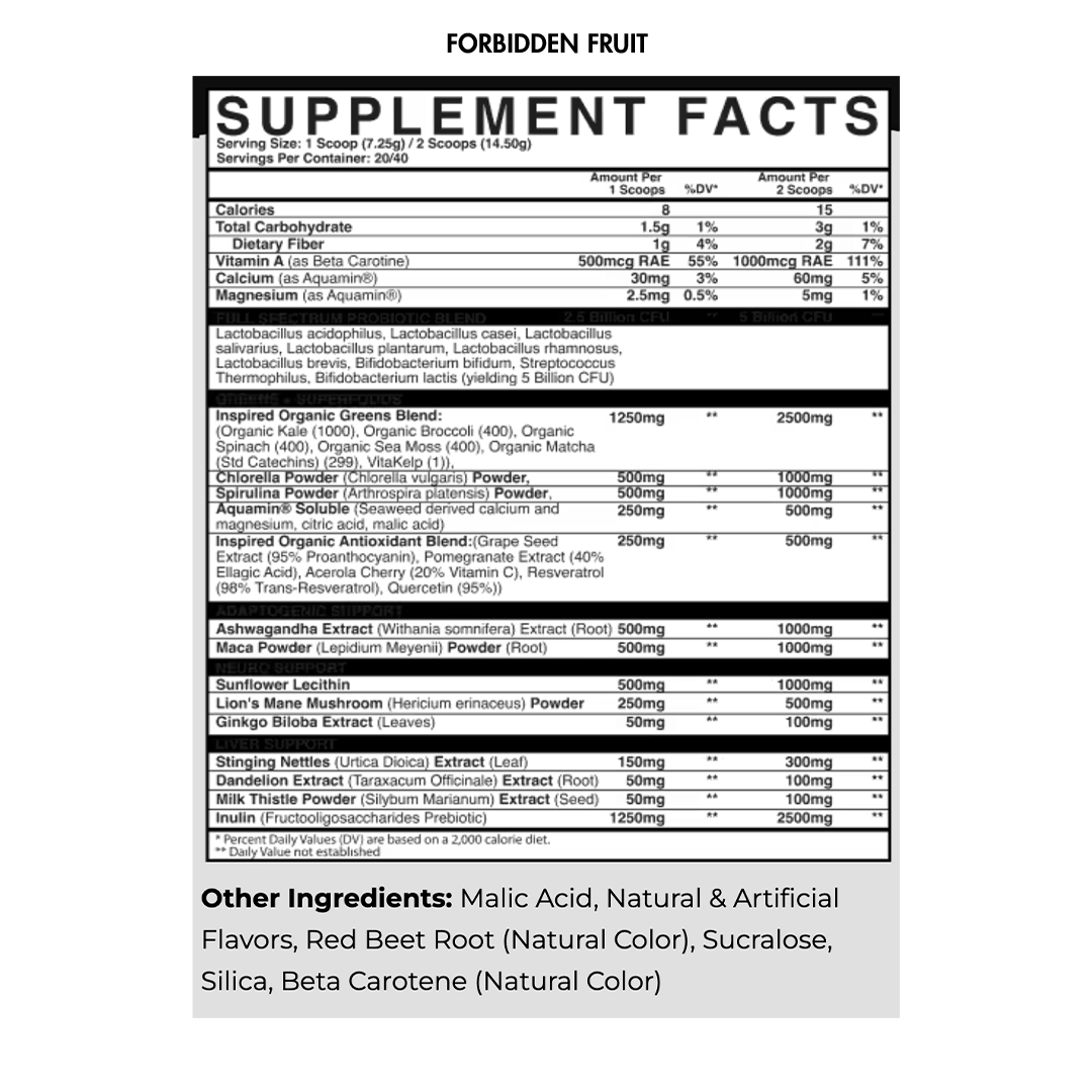 Inspired Nutraceuticals - GREENS Superfood Powder v2