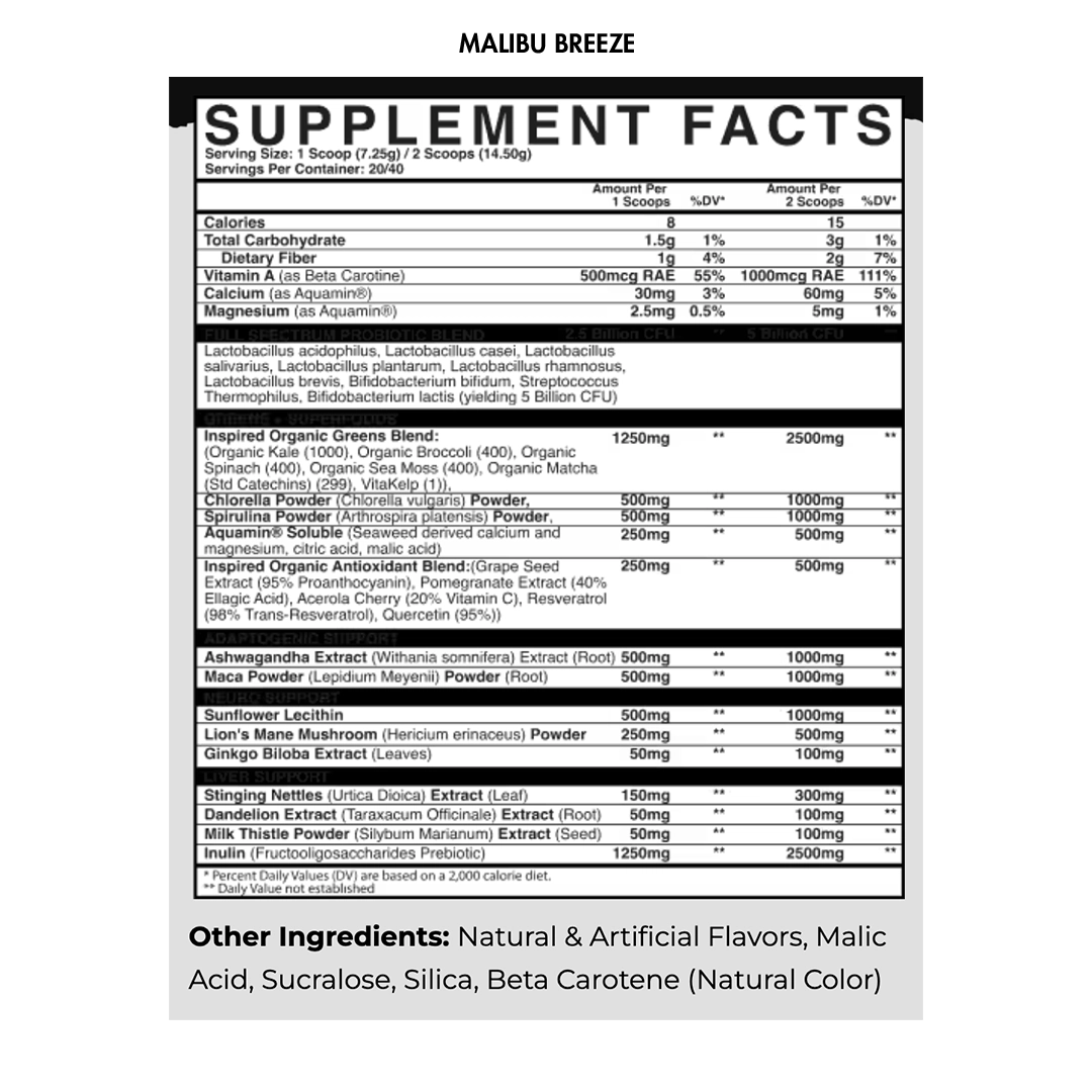 Inspired Nutraceuticals - GREENS Superfood Powder v2