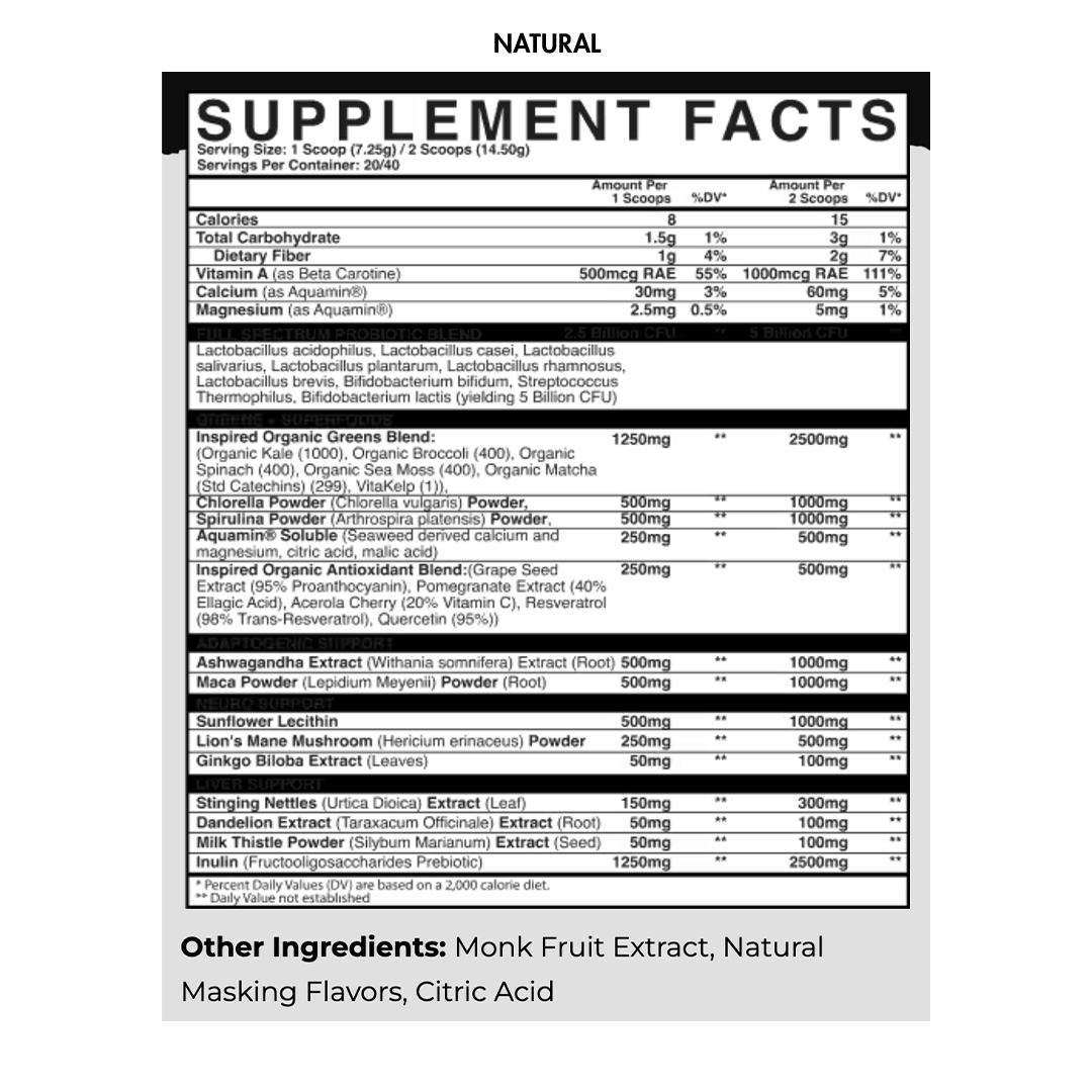 Inspired Nutraceuticals - GREENS Superfood Powder v2