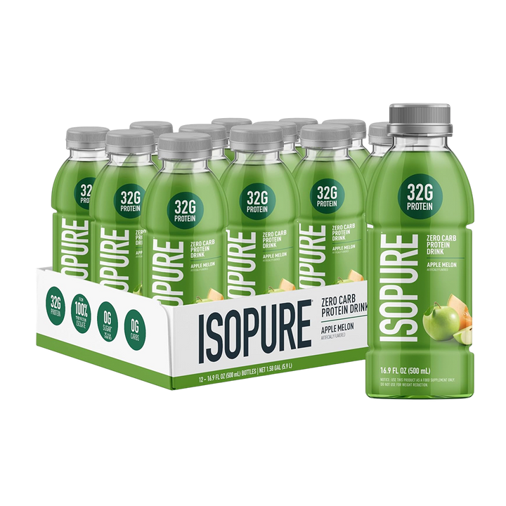The Isopure Company -  Isopure Zero Carb Protein Drink 12-Pack (16.9 FL OZ Plastic Bottles) Apple Melon