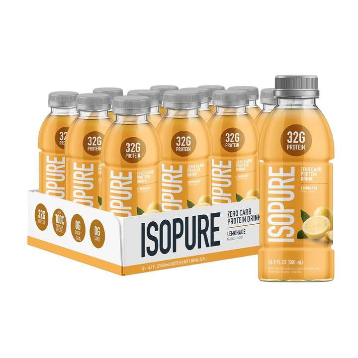The Isopure Company -  Isopure Zero Carb Protein Drink 12-Pack (16.9 FL OZ Plastic Bottles) Lemonade