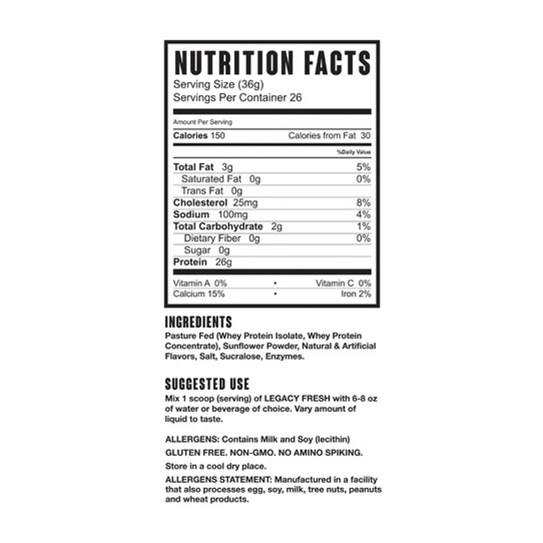 Legacy Nutrition - Fresh Whey Protein