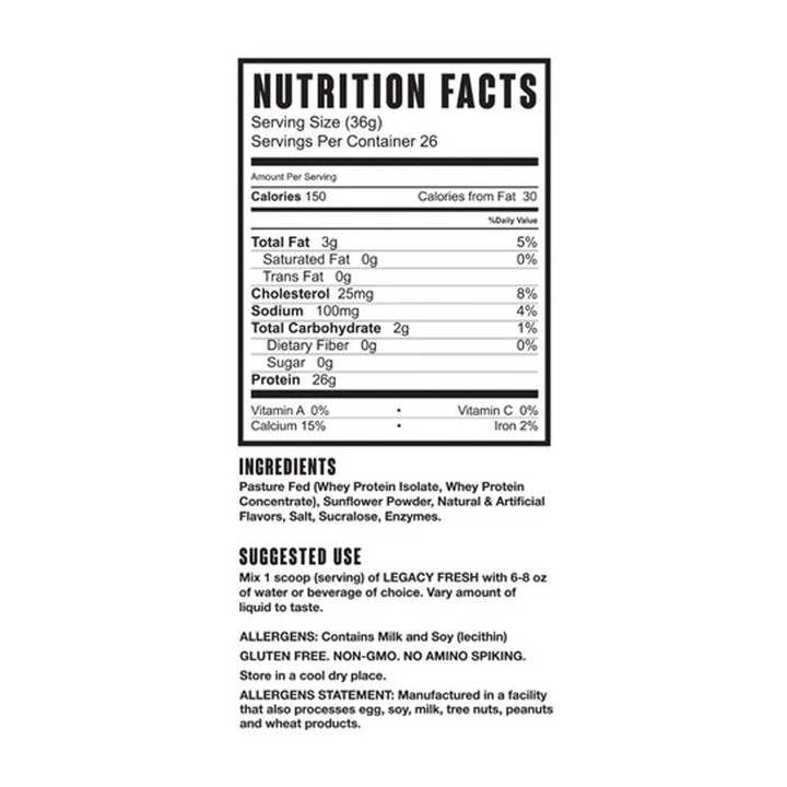 Legacy Nutrition - Fresh Whey Protein