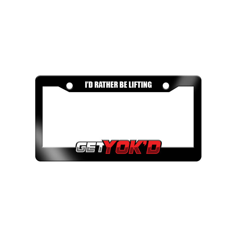 I'D RATHER BE LIFTING LICENSE PLATE FRAME