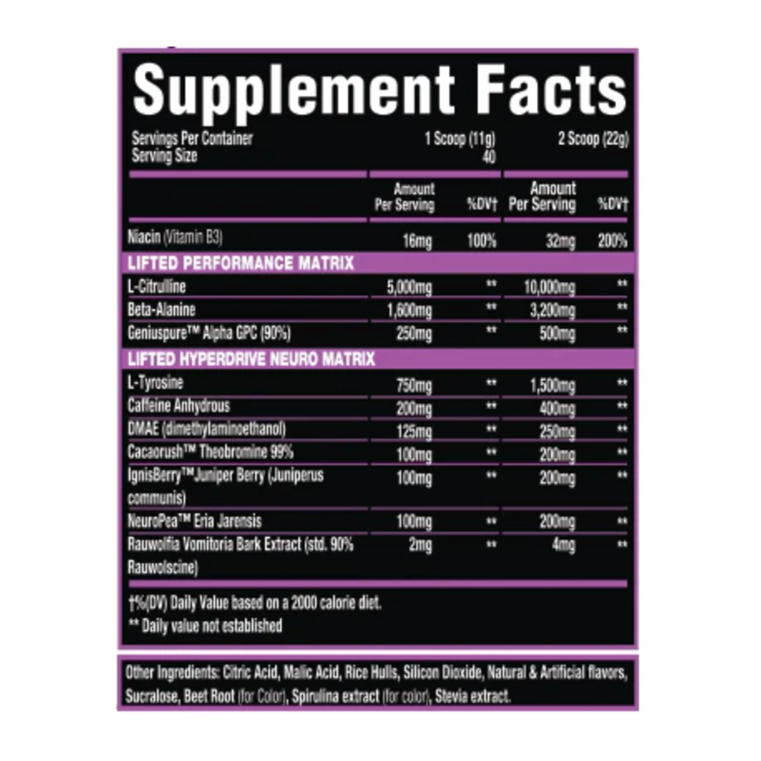 Lifted Sports Nutrition - PreWorkout