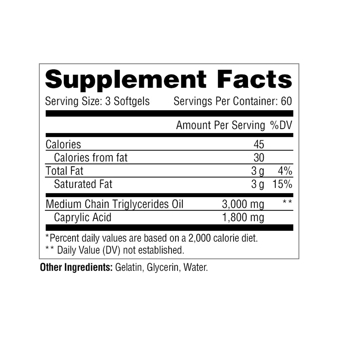 Metabolic Nutrition - MCT 3000 - 180 Softgels