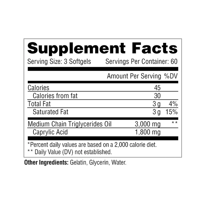 Metabolic Nutrition - MCT 3000 - 180 Softgels