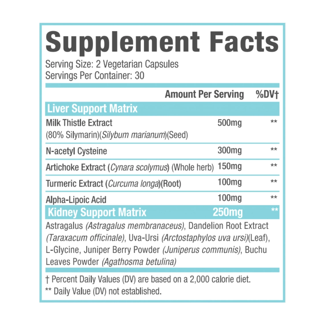 MuscleSport - Liver &amp; Kidney - 60 Capsules
