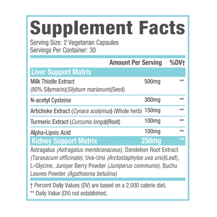 MuscleSport - Liver &amp; Kidney - 60 Capsules