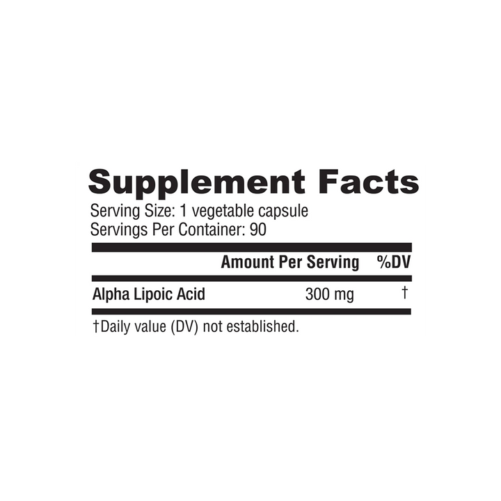 NutraBio - Alpha Lipoic Acid - ALA  - 90 Capsules