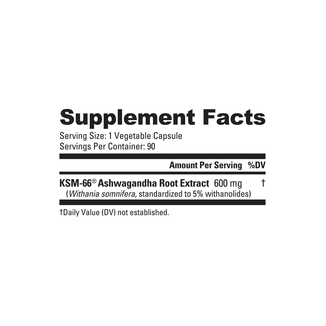 NutraBio - Ashwagandha KSM-66 - 90 Capsules