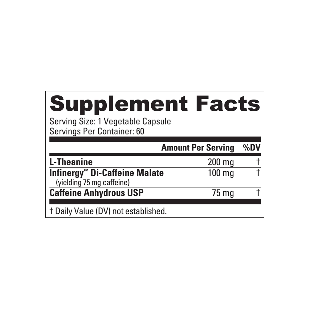 NutraBio - Caffeine &amp; L-Theanine - 60 Capsules