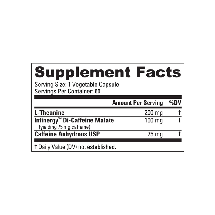 NutraBio - Caffeine &amp; L-Theanine - 60 Capsules