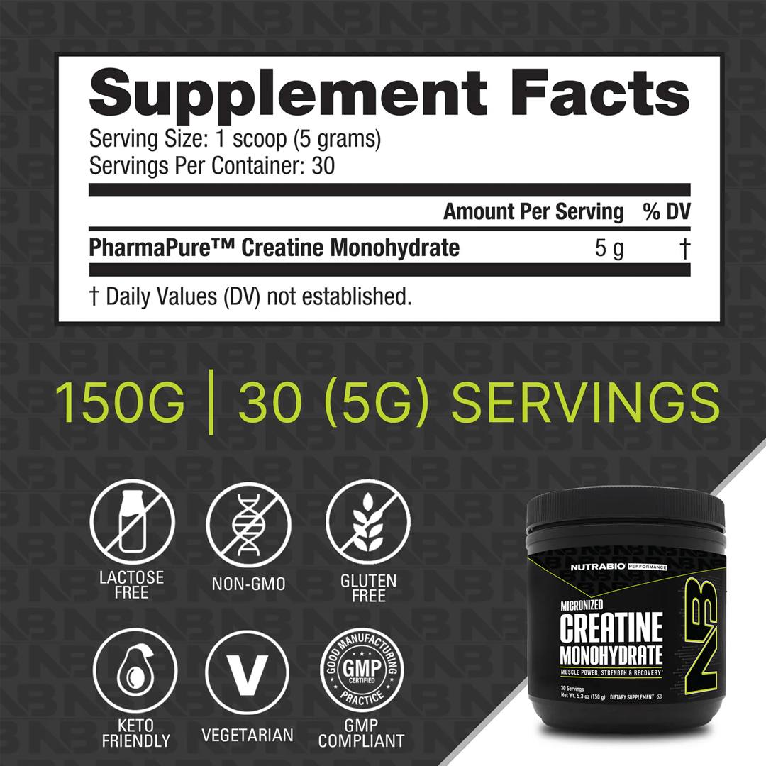NutraBio - Creatine Monohydrate Powder