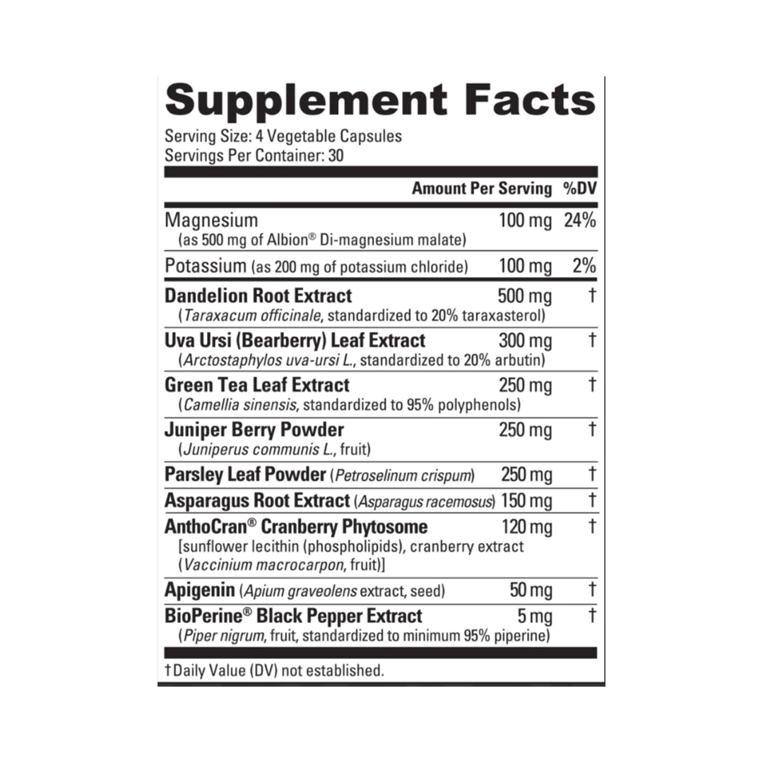 NutraBio - Diuretic - 120 Capsules