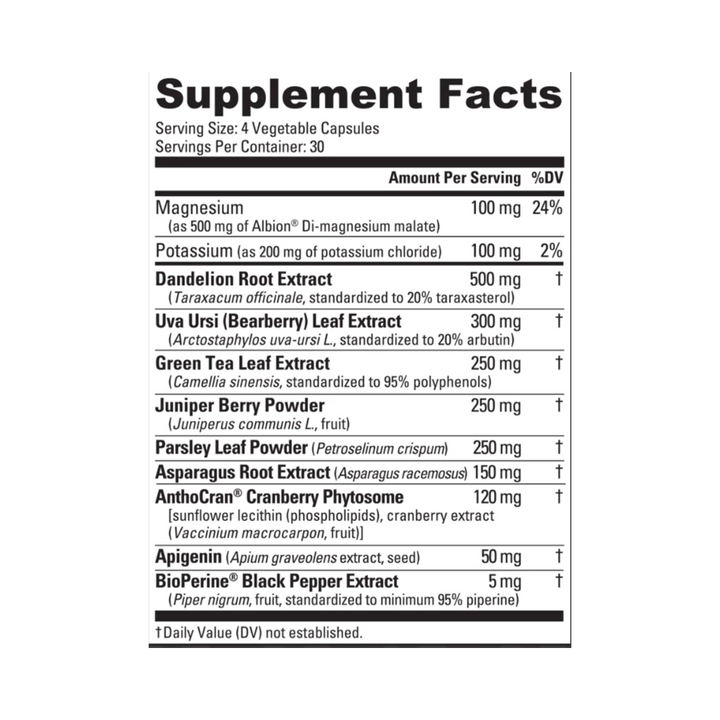 NutraBio - Diuretic - 120 Capsules