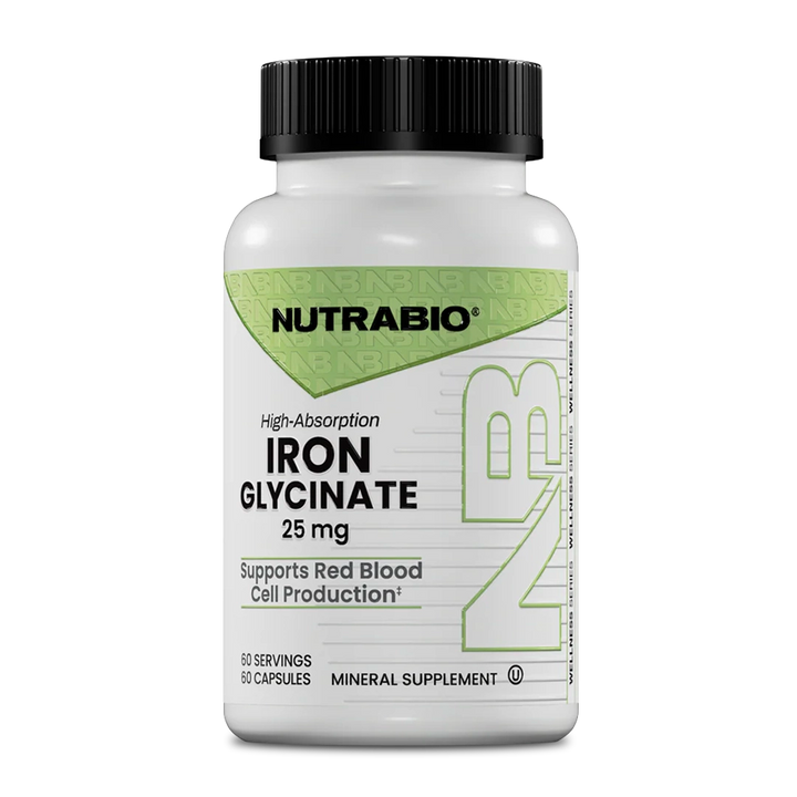 NutraBio - Iron Glycinate (25mg) - 60 Capsules