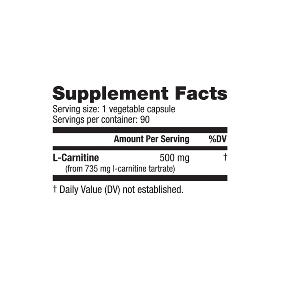 NutraBio - L-CARNITINE - 90 Capsules