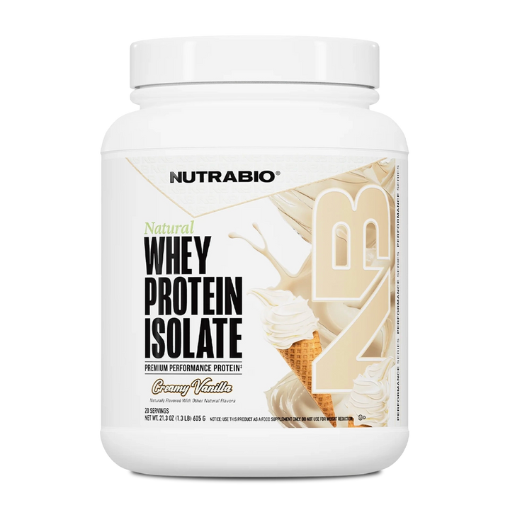 NutraBio Natural Whey Protein Isolate, Creamy Vanilla, 20 Servings