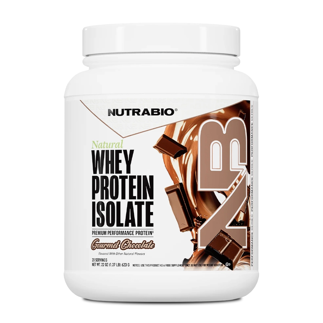 NutraBio Natural Whey Protein Isolate, Gourmet Chocolate, 20 Servings
