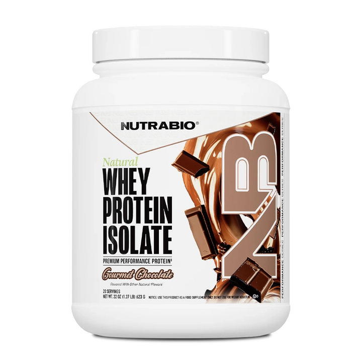 NutraBio Natural Whey Protein Isolate, Gourmet Chocolate, 20 Servings