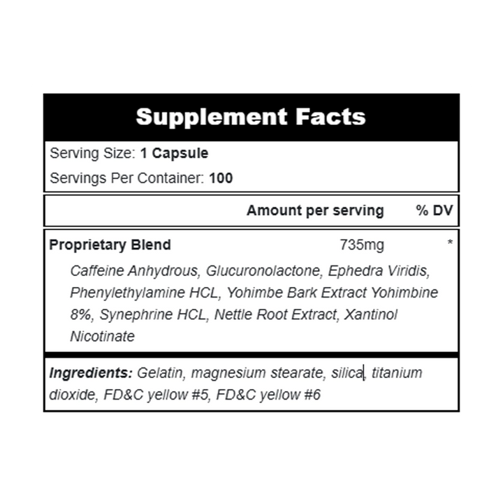 HardRock Supplements - Yellow Bullet - 60 Capsules