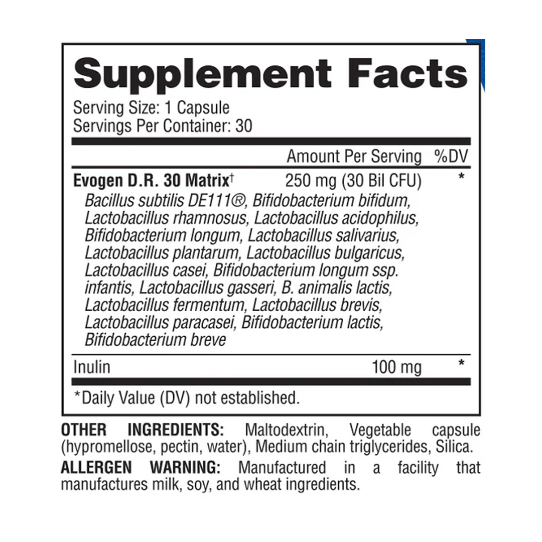 Evogen - Probiotic D.R. 30 - 30 Capsules