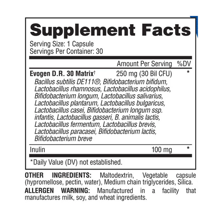 Evogen - Probiotic D.R. 30 - 30 Capsules