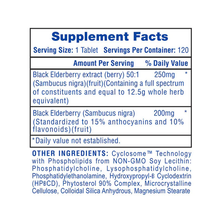 Hi-Tech Pharmaceuticals - Black Elderberry - 120 Tablets