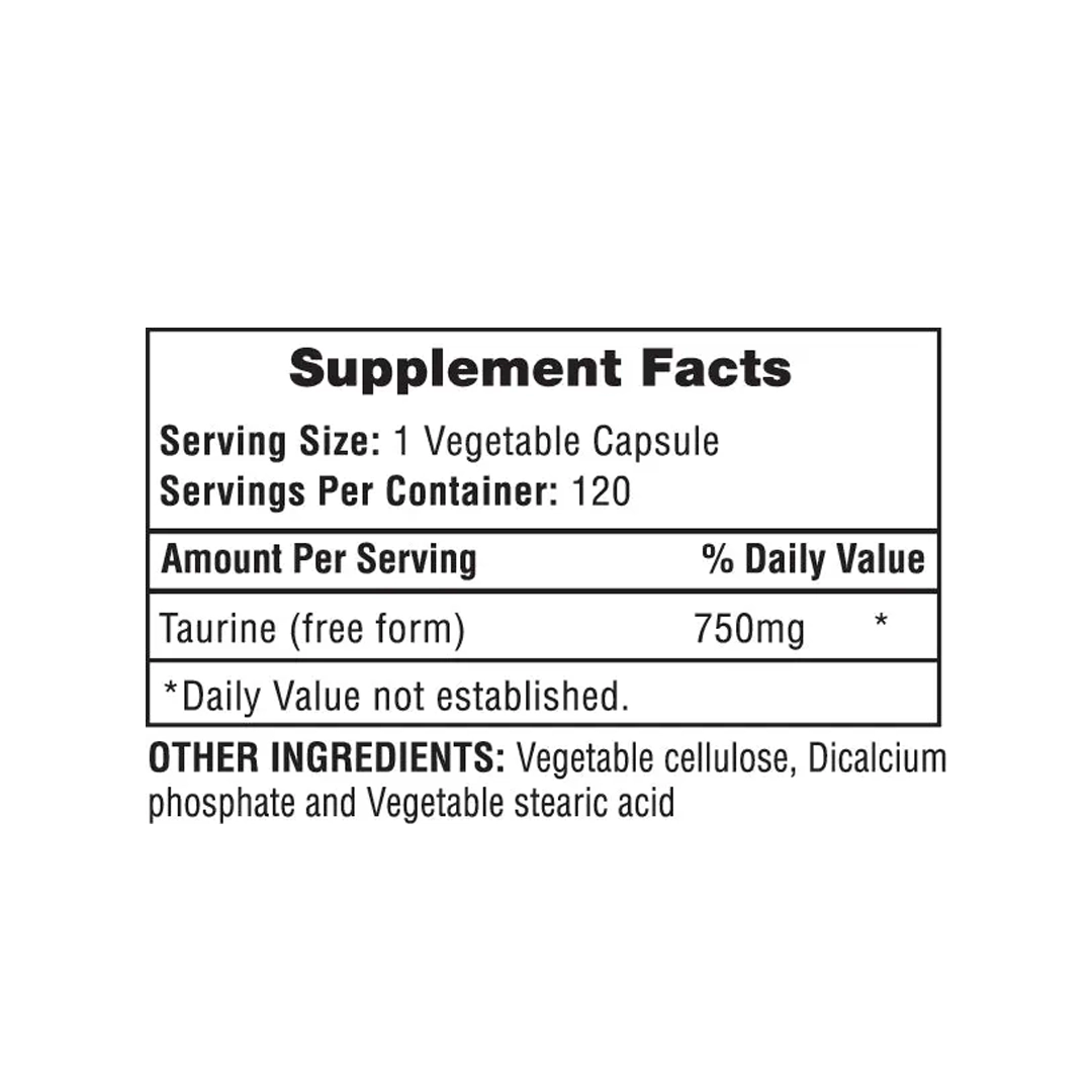 Hi-Tech Pharmaceuticals - Taurine 750 - 120 Capsules