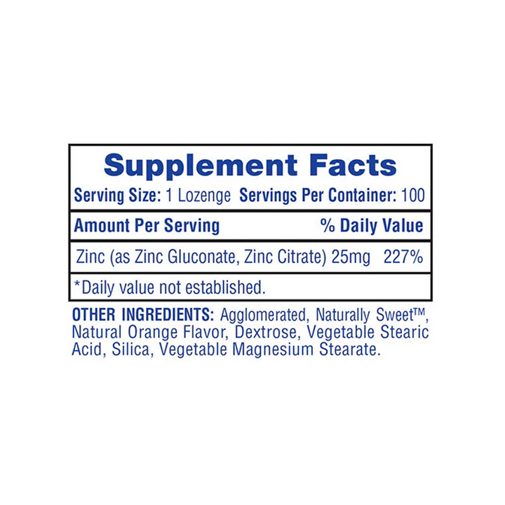 Hi-Tech Pharmaceuticals - Zinc Lozenges (25mg) - 100 Lozenges