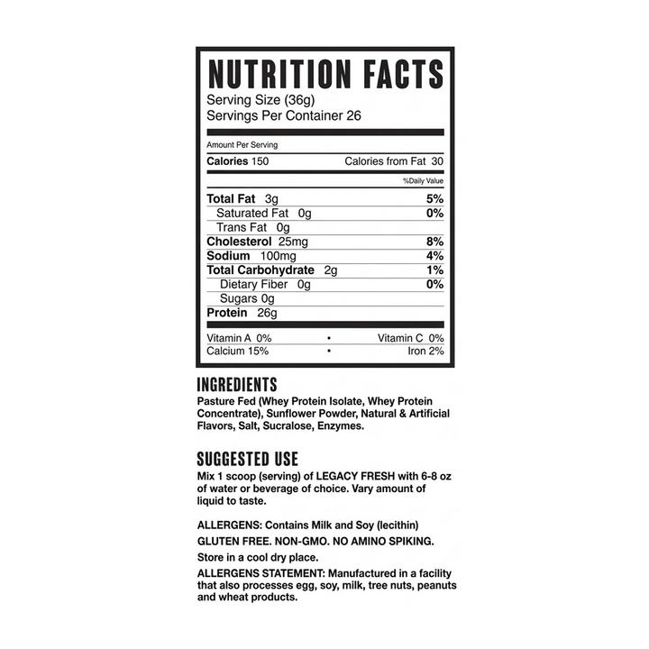 Legacy Nutrition - Fresh Whey Protein