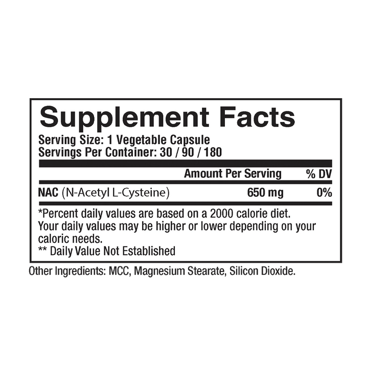 Metabolic Nutrition - NAC - 30 Capsules