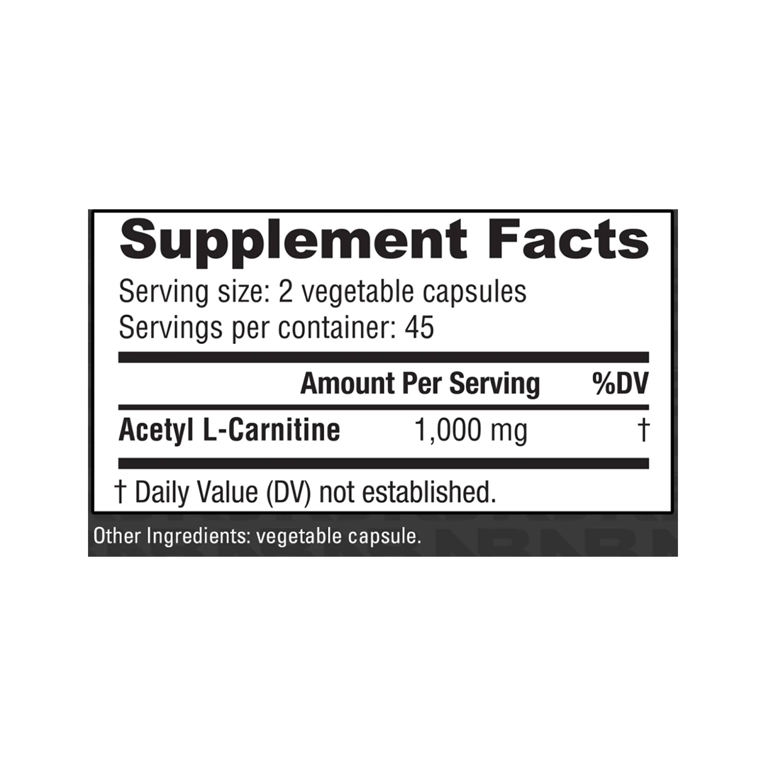 NutraBio - Acetyl L-Carnitine - 90 Veggie Capsules