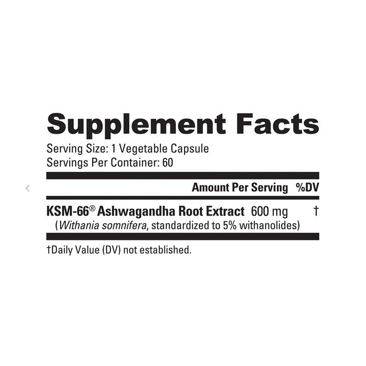 NutraBio - Ashwagandha KSM-66 - 60 Capsules