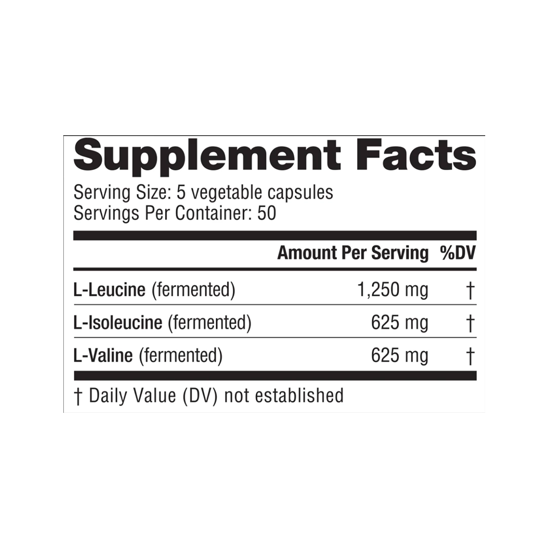 NutraBio - BCAA 2500 - 250 Veggie Capsules
