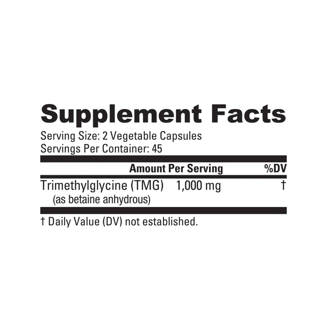 NutraBio - TMG (Betaine Anhydrous) - 90 Capsules