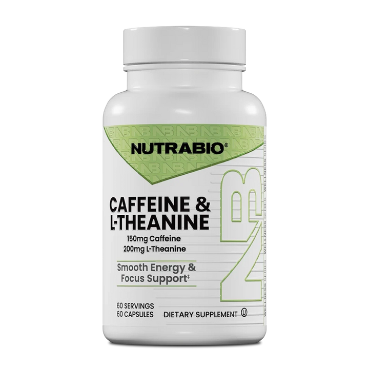 NutraBio - Caffeine &amp; L-Theanine - 60 Capsules