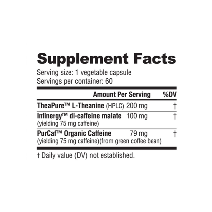 NutraBio - CaffPlus - 60 Veggie Capsules