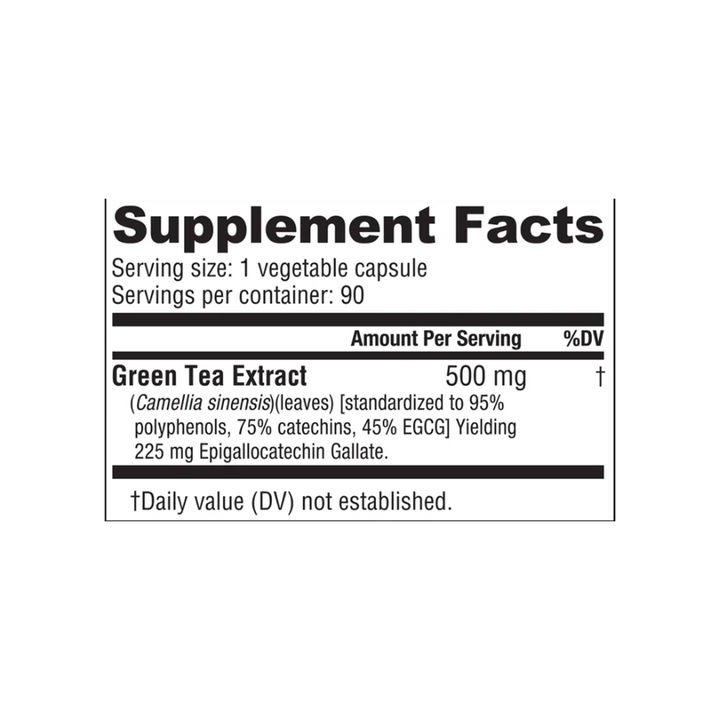 NutraBio - Green Tea Extract- 90 Veggie Capsules